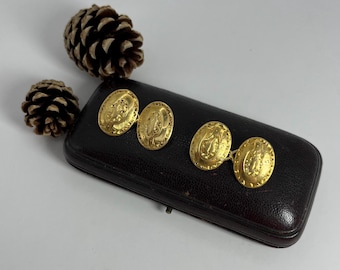 刻印入り18金カフスボタン、彫刻デザイン、中古品 - Etsy 日本