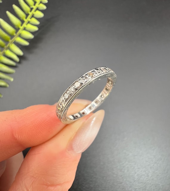 Antique 1920s 18ct White Gold Stamped