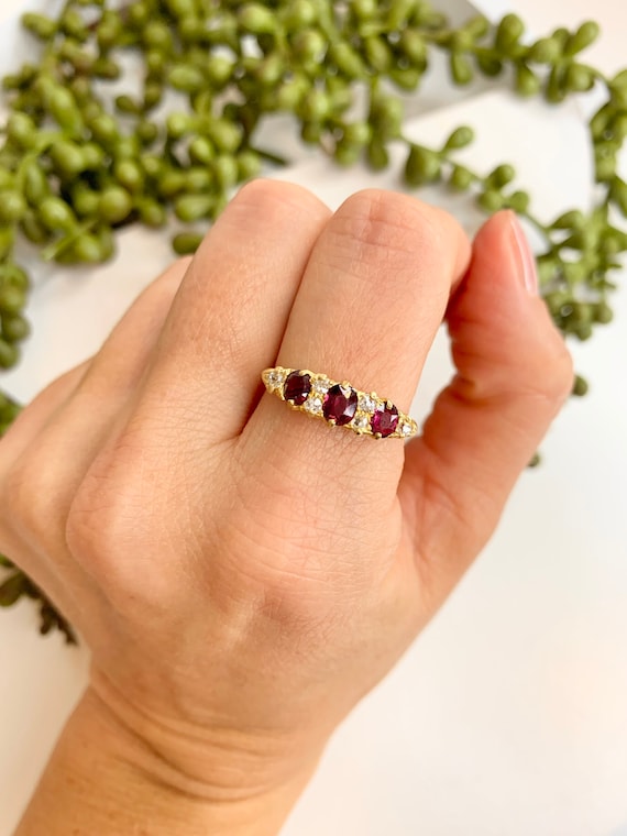 Victorian French Ruby & Diamond Ring — Isadoras Antique Jewelry