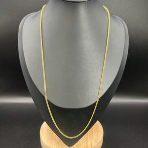 Antique 15ct Yellow Gold, Edwardian 20 Inch Fine Curb Link Chain with Barrel Clasp