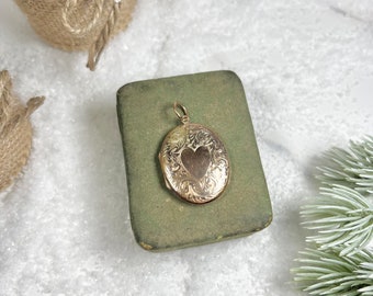 Antique 9ct Rose Gold Back & Front Victorian Oval Heart Locket