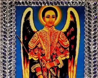 Aartsengel Gabriël|Kidus Gabriël|Ethiopische kunst|Ethiopisch-Orthodox|orthodox icoon|St. Gabriël|Engelen|Aartsengelen|icoon|Ethiopië|Eriteria|icoon|kunst