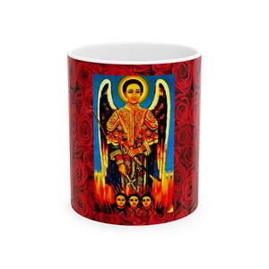 Kidus Gebriel. Arch Angeles,  St Gebriel, Religious Ceramic Mug, Christian Faith Coffee Cup, Religious Gift, Spiritual Drinkware