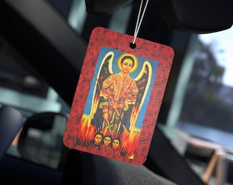 Désodorisant pour voiture ArchAngel Gabriel - ArchAngel Gabriel éthiopien orthodoxe, icône de prière de voiture, Kidus Gabriel, icône de voiture chrétienne, Saint-Gabriel