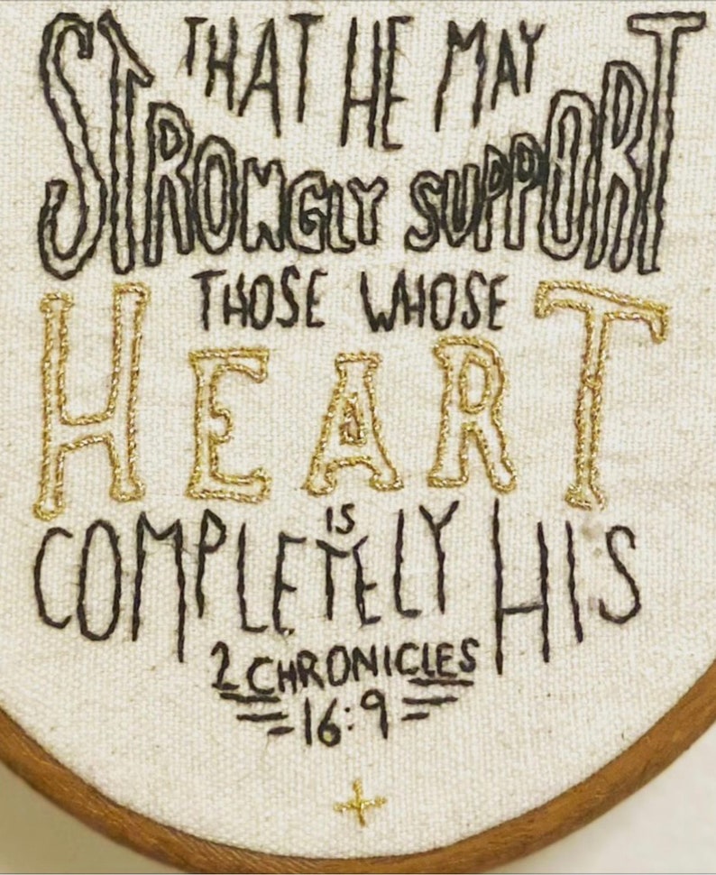 Hand Embroidered Bible Verse 1 Chronicles 169 Etsy