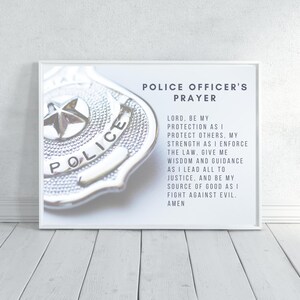 Police Officers Prayer, Police Academy Graduation, Police Officer Gifts, Law Enforcement Print, Police Retirement, Law Enforcement Gifts