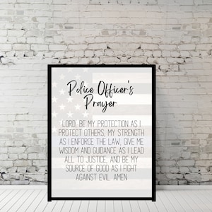 Police Officers Prayer, Police Print, Police Officer Graduation Gift, Police Retirement, Law Enforcement Print, Police Gifts