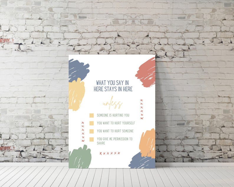 Confidentiality Sign, Counseling Office Sign, What You Say In Here Stays In Here, Therapists Office Decor, Counselor Gifts, Therapist Gifts image 3