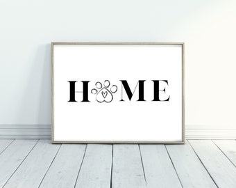 Dog Printable, Paw Print Wall Art, Dog Wall Art, Gifts for Dog Lovers, Gifts for Dog Moms, Dog Quote Print, Dog Wall Print, Paw Print Sign