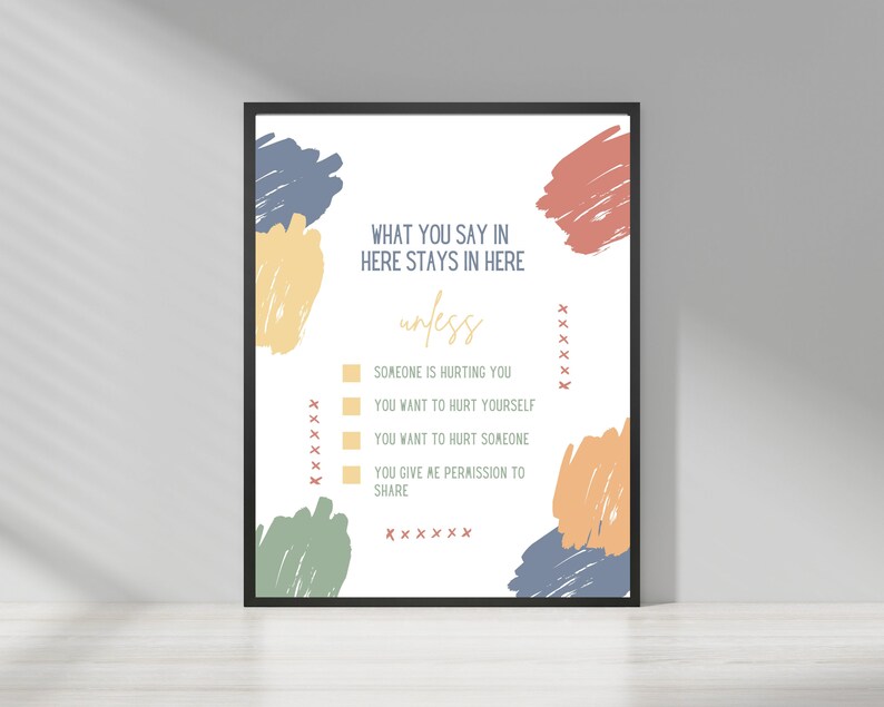 Confidentiality Sign, Counseling Office Sign, What You Say In Here Stays In Here, Therapists Office Decor, Counselor Gifts, Therapist Gifts image 2