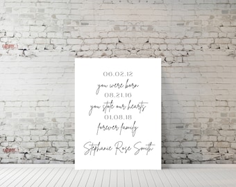 Adoption Gift, Personalized Adoption Print, Adoption Print, Gotcha Day Sign, Adoption Day, Gotcha Day, Adoption Announcement