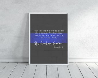 Police Officer Print, Police Quote, Thin Blue Line Printable, Police Prayer, Police Officer Gifts, Law Enforcement Gifts, Cop Gifts