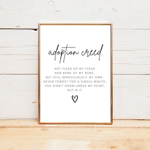 Regalo de adopción, Signo de adopción, Cita de adopción imprimible, Arte de la pared de adopción, Regalo de gotcha día, Signo de día de adopción, Impresión de guardería, Decoración de guardería