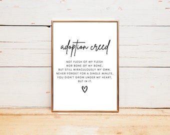 Adoption Gift, Adoption Sign, Adoption Quote Printable, Adoption Wall Art, Gotcha Day Gift, Adoption Day Sign, Nursery Print, Nursery Decor