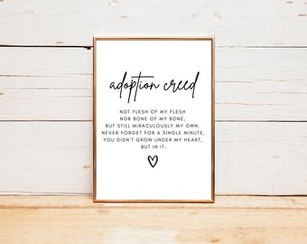 Adoptie cadeau, adoptie teken, adoptie citaat afdrukbaar, adoptie kunst aan de muur, Gotcha dag cadeau, adoptie dag teken, kinderdagverblijf print, kwekerij decor