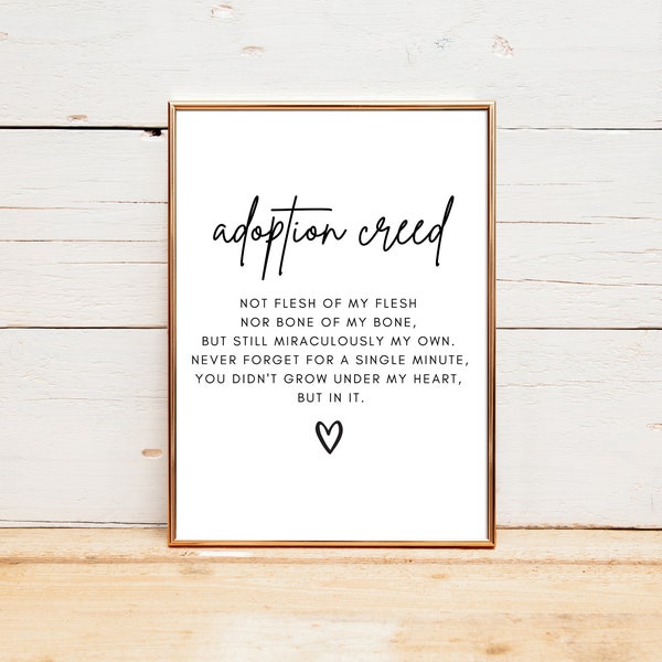 Adoption Gift, Adoption Sign, Adoption Quote Printable, Adoption Wall Art, Gotcha Day Gift, Adoption Day Sign, Nursery Print, Nursery Decor