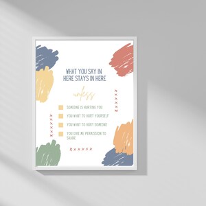 Confidentiality Sign, Counseling Office Sign, What You Say In Here Stays In Here, Therapists Office Decor, Counselor Gifts, Therapist Gifts image 4