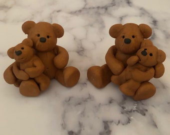 Teddy Bear Family of 4 Figurines Set of 2 (large)