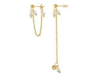 Naomi Earrings / Versatile Design / 18k gold plated Stainless Steel Earrings with Pearls / Water-resistant, hypoallergenic, anti-tarnish