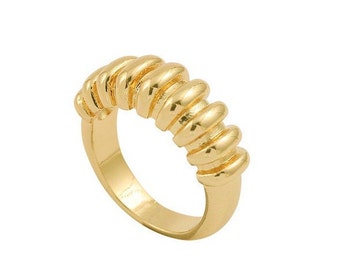 Lexington Ring / Statement Ring / Gold Plated Ring / Stainless Steel Durable Bold Chunky Ring / Minimalist Gold Ring / High-end Jewelry