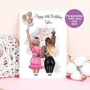Personalised Sister Birthday Card, Happy Birthday Sister, Sister Greeting Card, Personalised Birthday Card for Sister, Sister Birthday