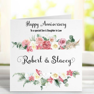 Wedding Anniversary Card Couple personalised card wedding anniversary Card for Daughter, Son, Daughter in Law,  Son in Law, Friends, Brother
