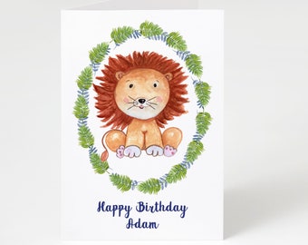 Carte D Anniversaire Lion Etsy