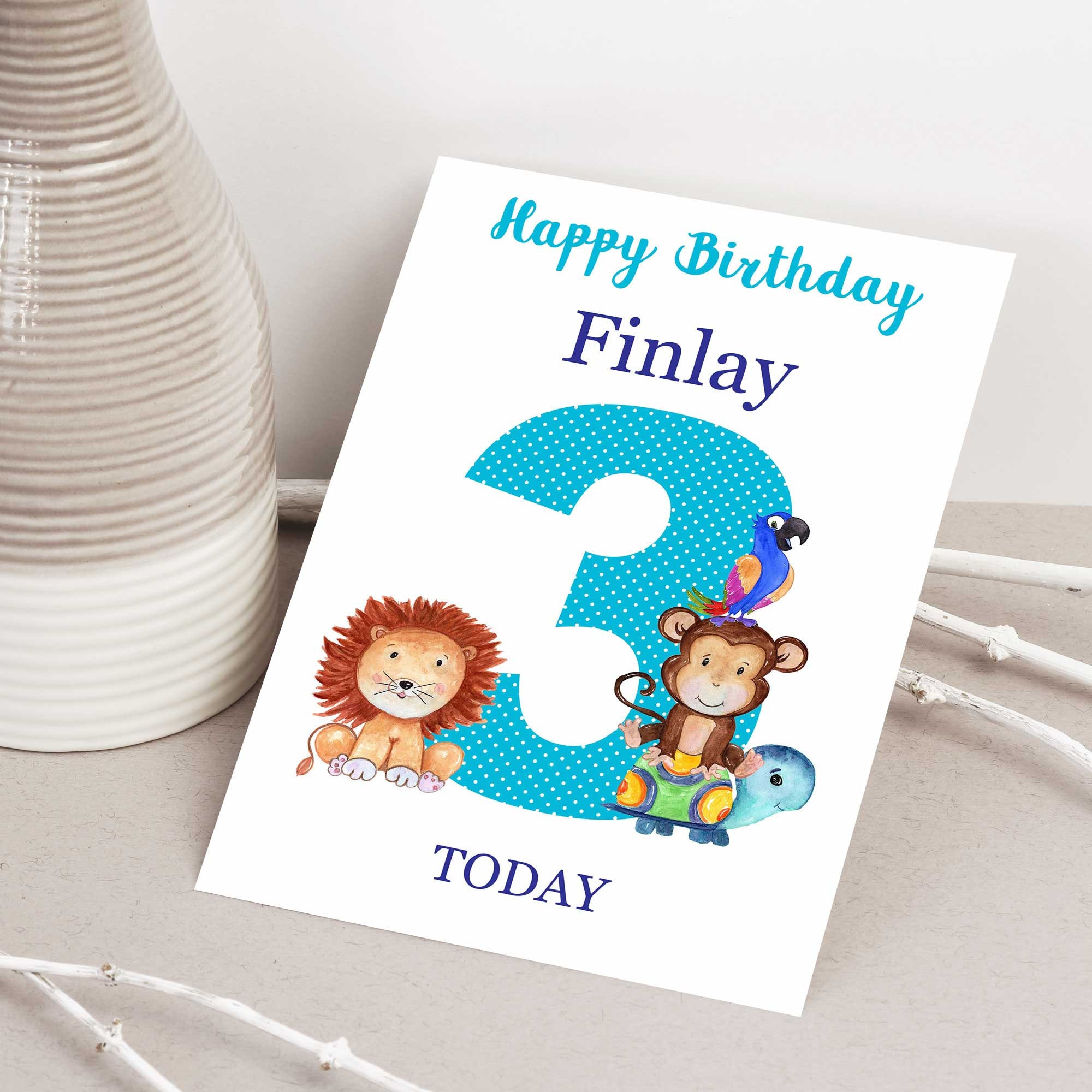 3rd Birthday Card Third Birthday Card Boy Personalised | Etsy