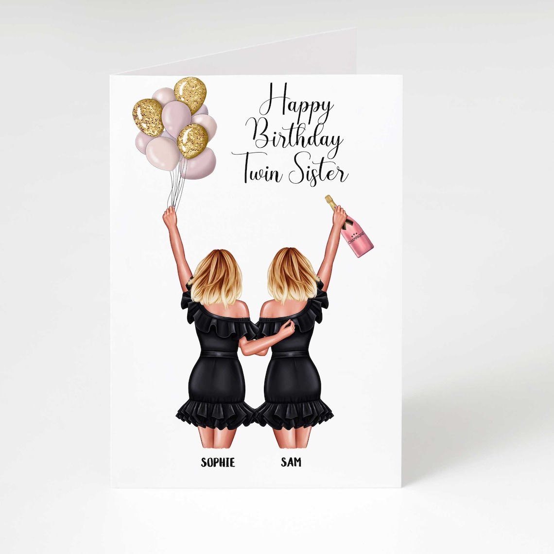 Twin Sister Birthday Card Twin Sister Card Twinnie Cards Etsy
