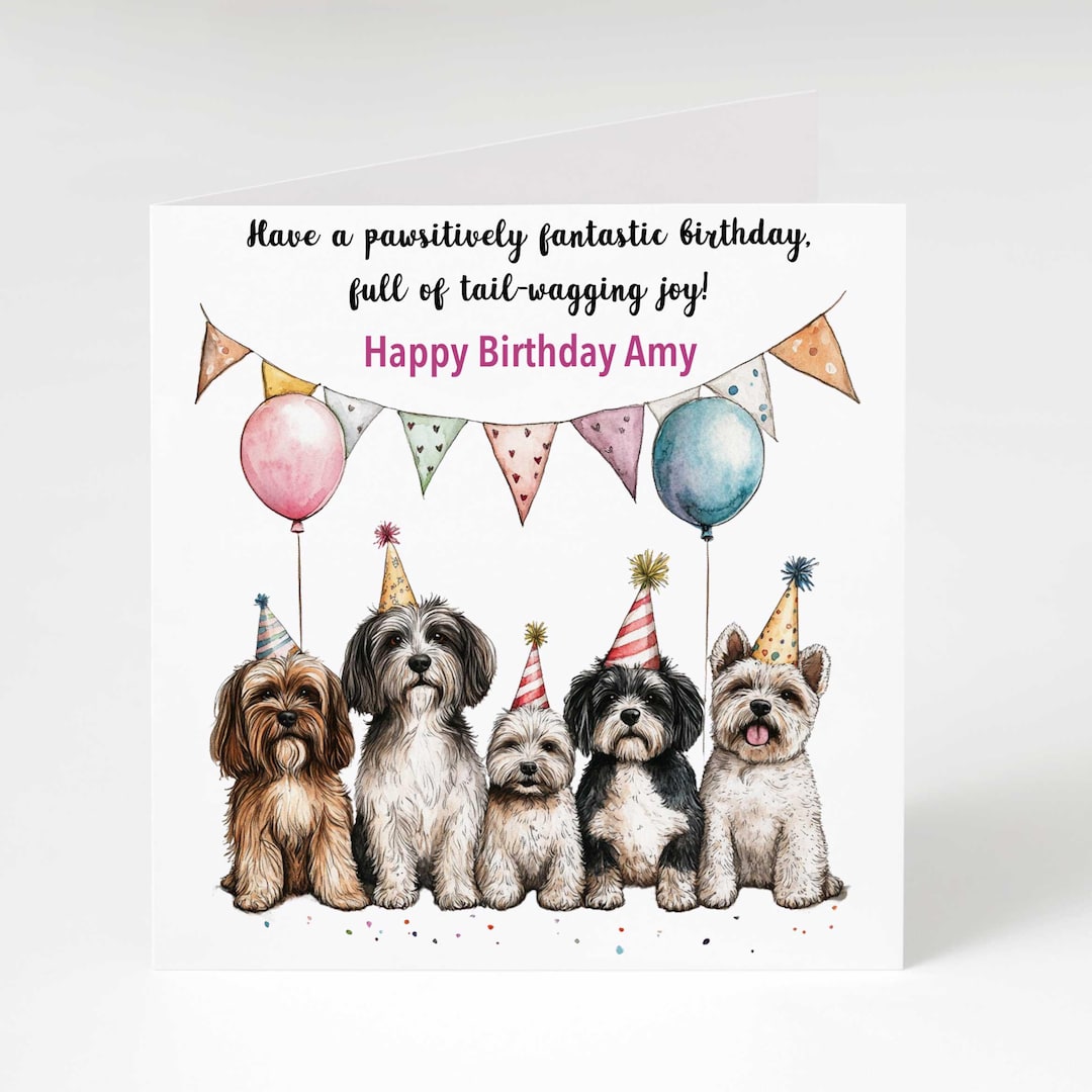 Funny Dog Birthday Card Personalised Birthday Card for Her, Him, Cute ...