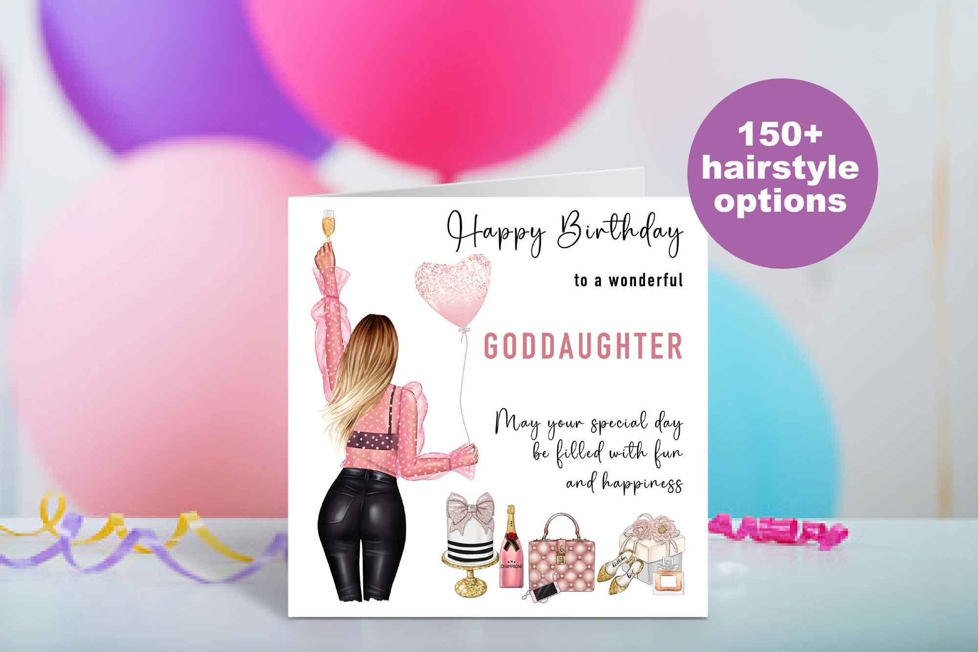 Goddaughter Birthday Card Personalised Happy Birthday Etsy
