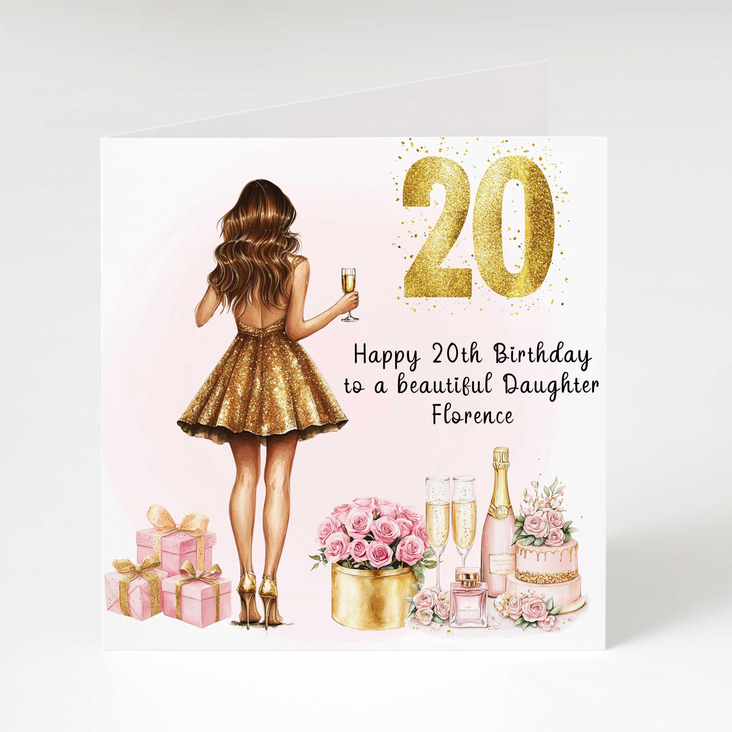 20th Birthday Card for Her, Personalised Twentieth Birthday Card for  Daughter, Granddaughter, Sister, Niece, Goddaughter, Friend 20th Card - Etsy