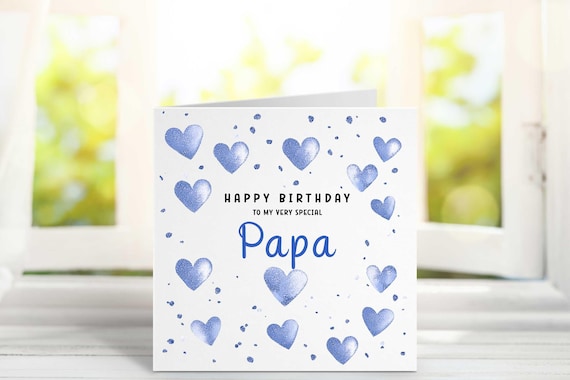 papa ぱぱ専用です happy birthday Birthday Card for Papa, Happy Birthday Papa, Special Papa, Blue