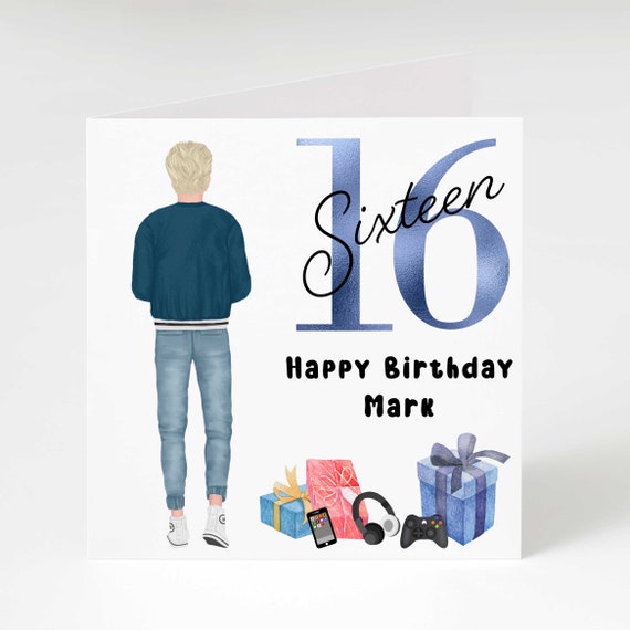 16th Birthday Card Boy Teenage Boy Birthday Card Any Age Etsy UK