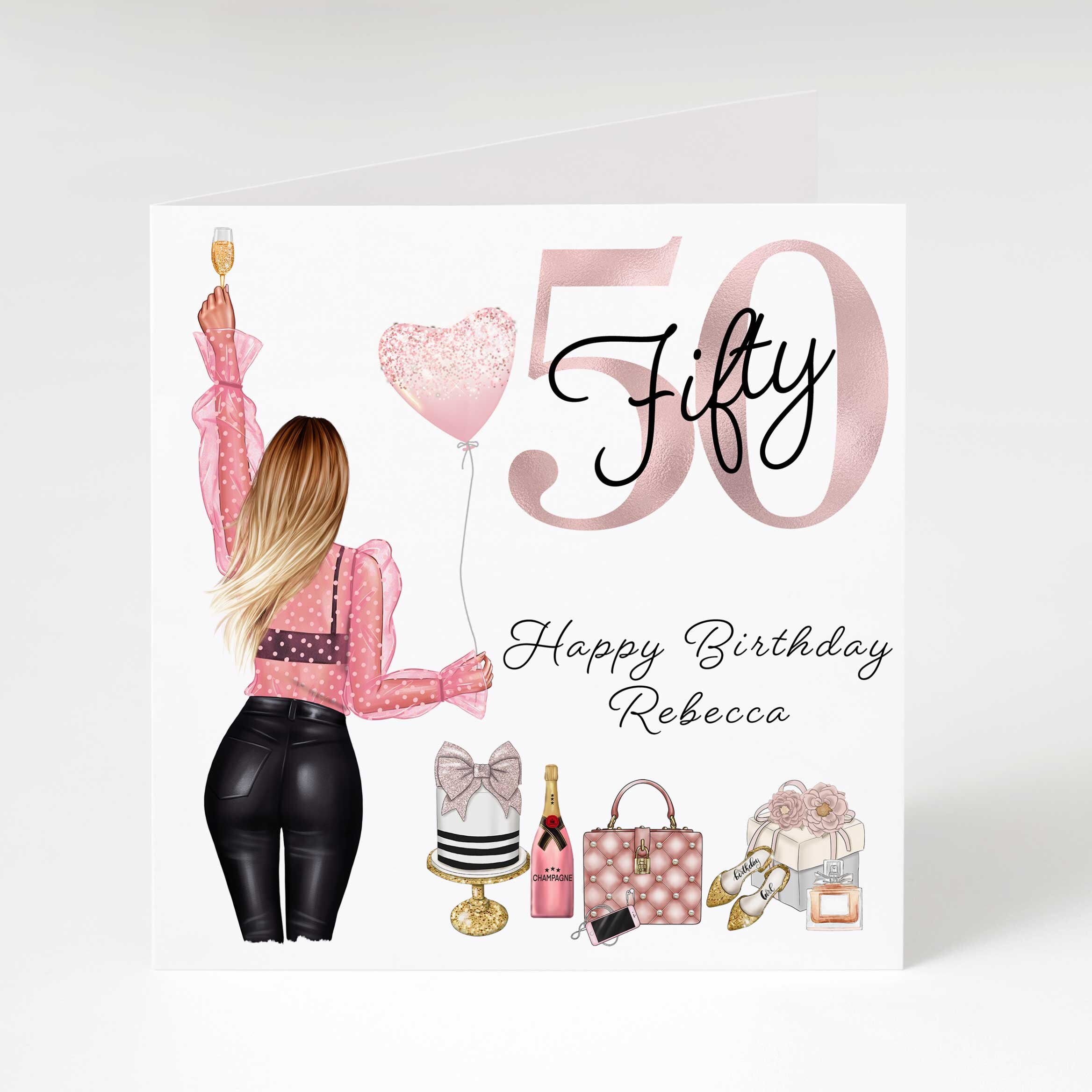 50th Birthday Card for Women Personalised 50th Birthday Card Etsy UK