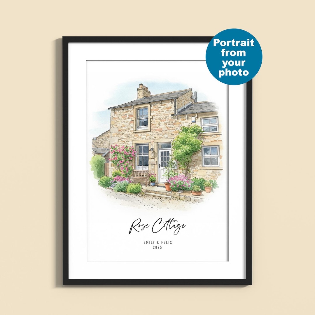 Custom House Portrait, Watercolour Home Illustration From Photo ...