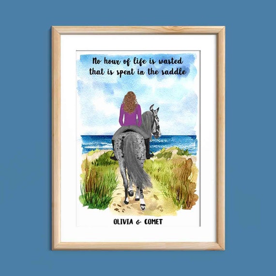 Horse Print, Personalised Horse Owner gift, Horse lover gift, horse portrait, horse print, horse riding gift, custom horse print gift