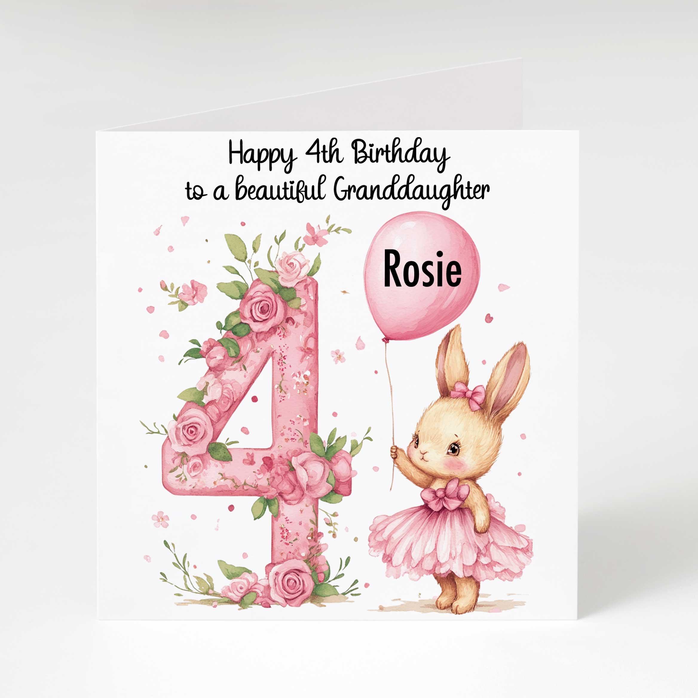 WHITE COTTON CARDS Gorgeous Granddaughter 4, Pink Bunny Handmade Age 4 Birthday Card, Ngd4 : Buy Online At Best Price In KSA - Souq Is Now - View #5