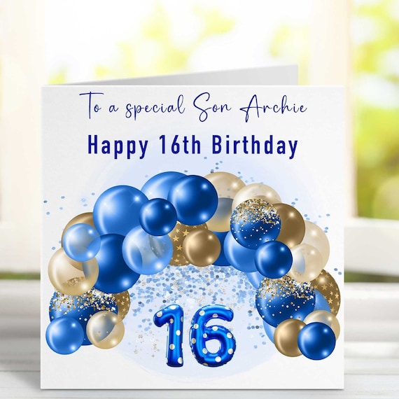 16th Birthday Card Boy Teenage Boy Birthday Card Any Age Etsy UK