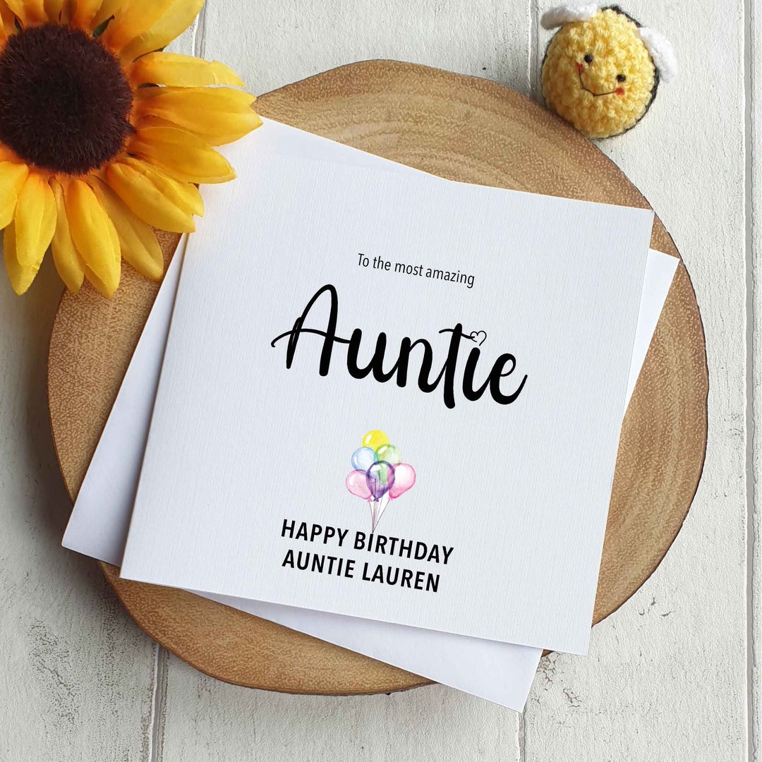 Auntie Birthday Card, Birthday Card for Her, Personalised Birthday Card ...
