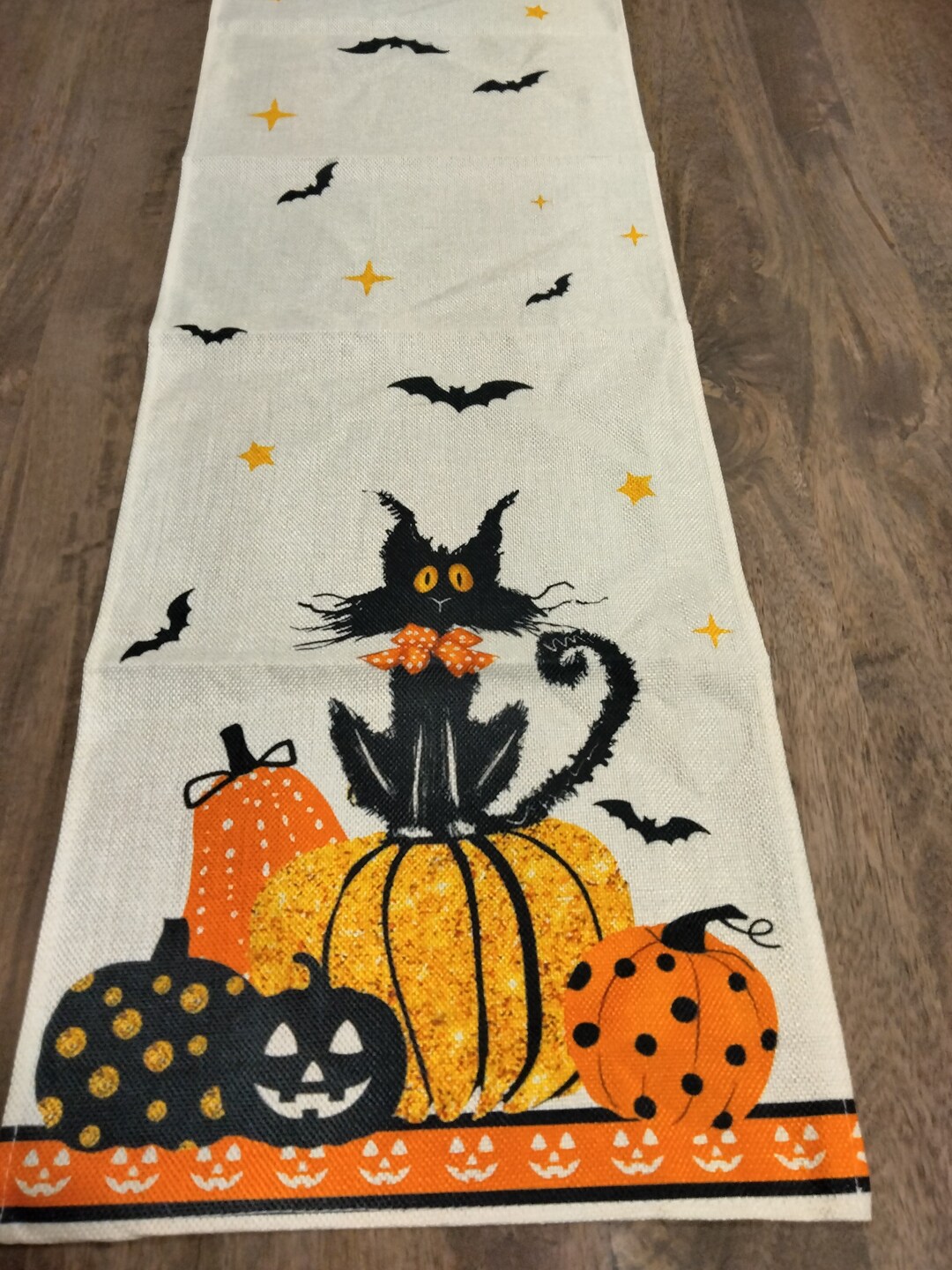 HALLOWEEN CAT TABLE Runner Whimsical Cat Decor Fall Decor Etsy