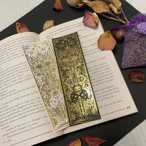 Fantasy Gold Foil bookmark, Magical, Whimsical Art, Tarot, Fairycore, Dark academia, zodiacs, celestial