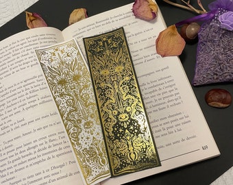 Fantasy Gold Foil bookmark, Magical, Whimsical Art, Tarot, Fairycore, Dark academia, zodiacs, celestial