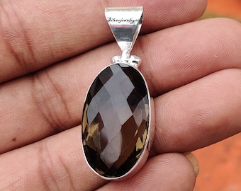 Handmade Smoky Quartz Sterling Silver Pendant – Anniversary Gift