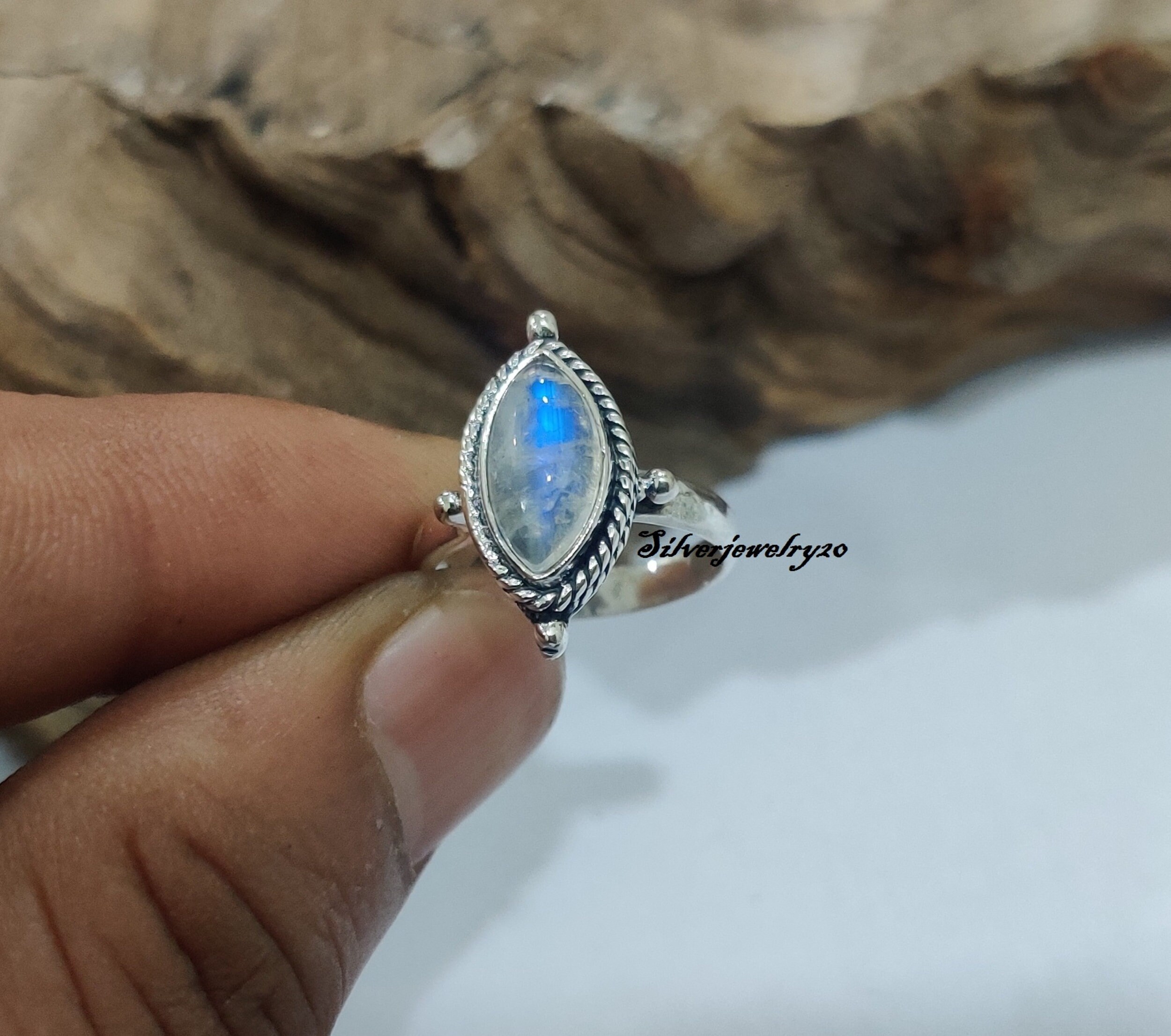 Buy Splendid Rainbow Moonstone Natural Gemstone Cuff Bangle/ Online in  India - Etsy
