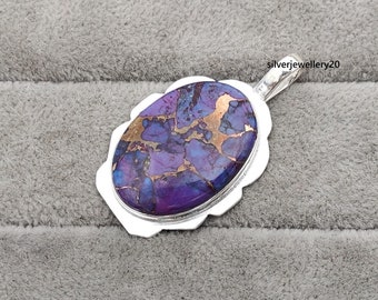 Purple Copper Turquoise Purple Cabochon Purple Copper Turquoise Purple  Turquoise Stones wonderful designer pendant all best, gift for mom
