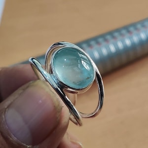 925 Silver Ring, Aquamarine Ring, Handmade Ring, Gemstone Ring, Natural Aquamarine, Dainty Ring, Statement Ring, Promise Ring, Women Ring**