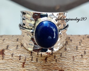Lapis Lazuli Ring, 925 Silver Ring, Band Ring ,Oval Shape Stone, Handmade Ring, Gemstone Ring, Boho Ring, Designer Ring, Beatiful  Ring,
