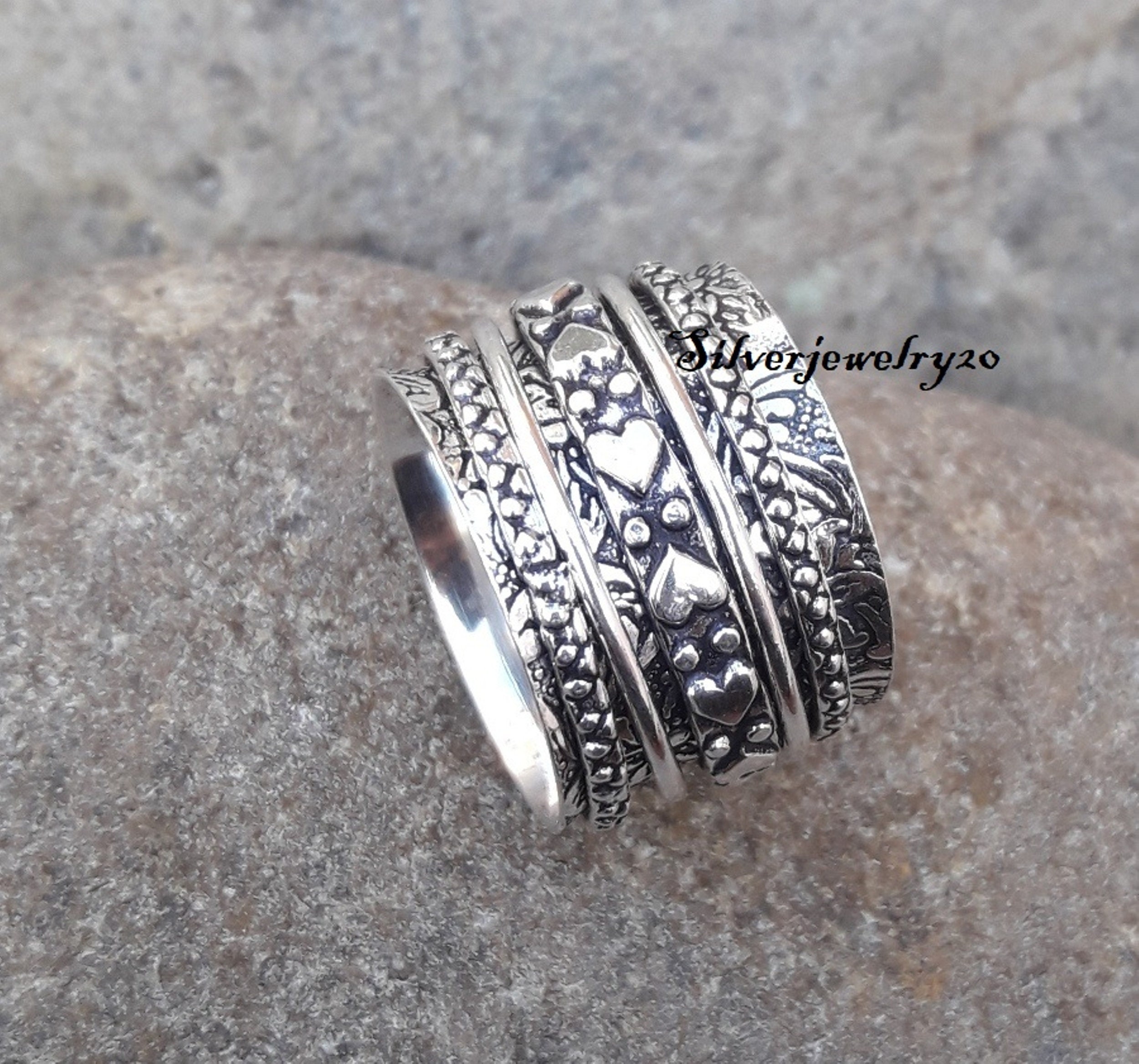 Irish Celtic Knot Wedding Spinner Ring Sterling Silver