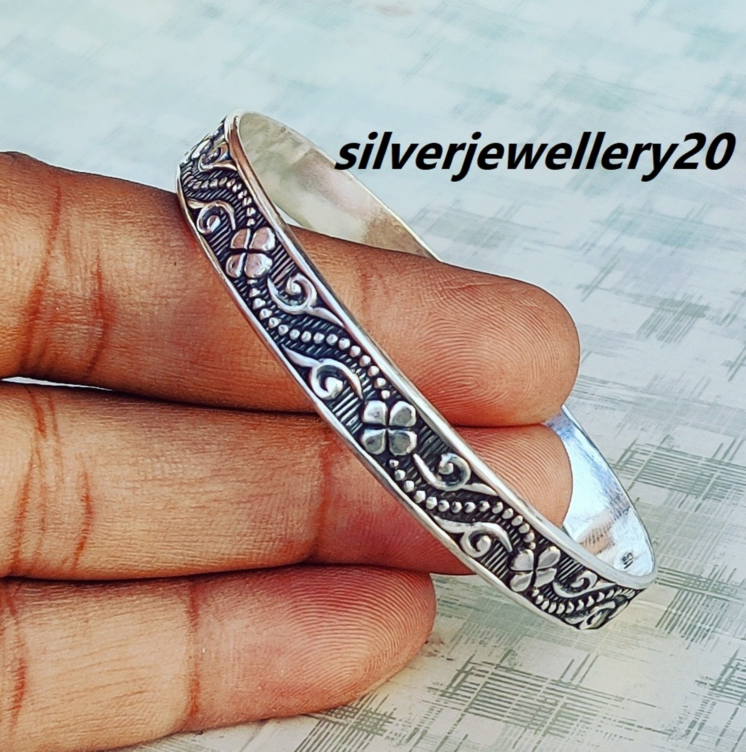 Sterling Silver Bangles, 925 Silver Bangle ,hard Design